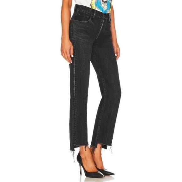 Moussy Northville High Waisted Straight Leg Jeans in Black Size 27 - Picture 3 of 16